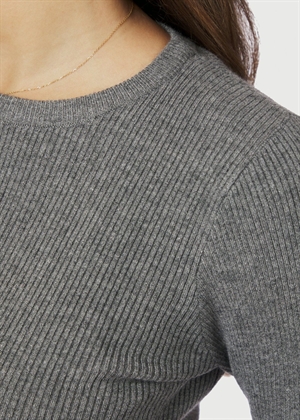 Kirrera knit bluse Dark Grey Melange Neo Noir 